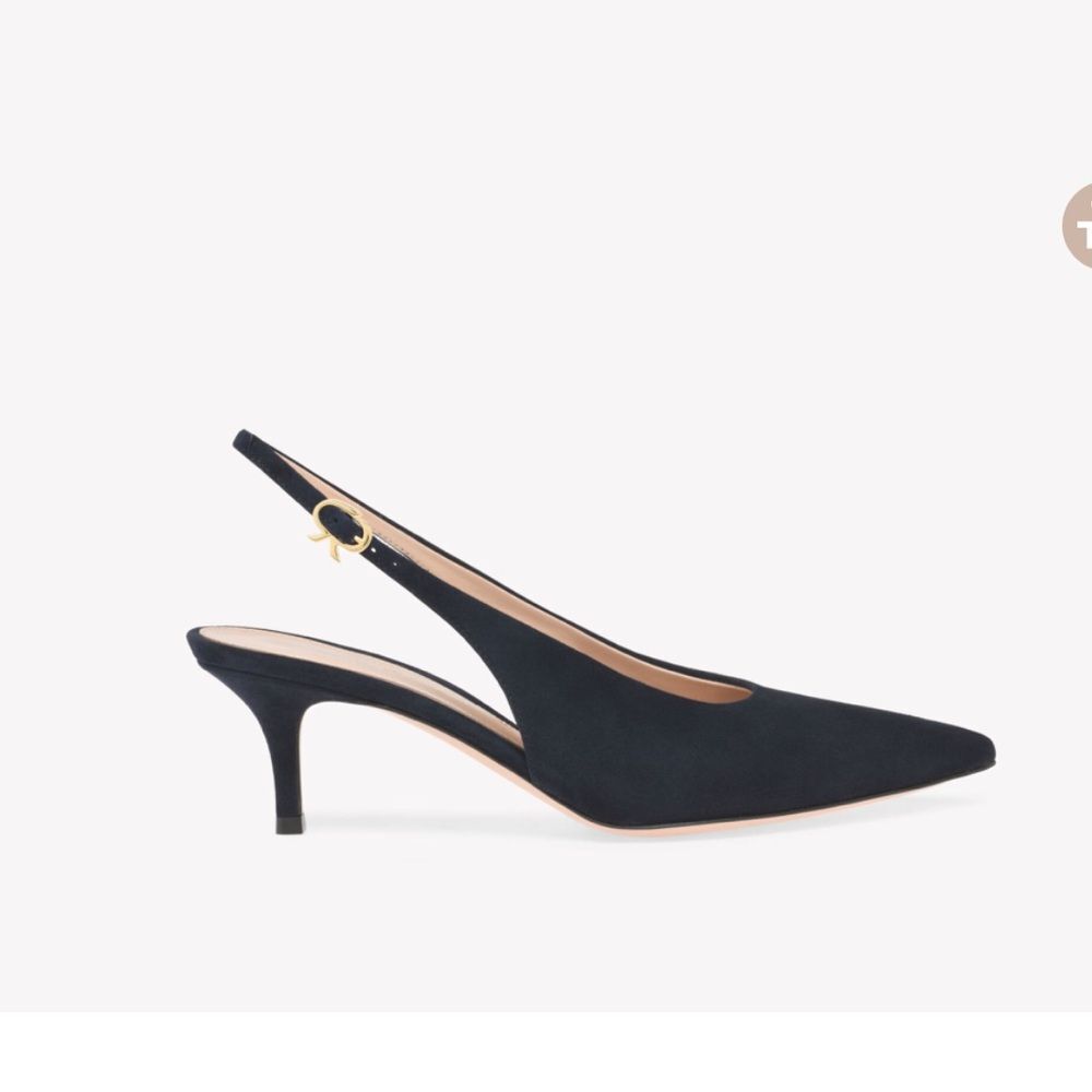 Gianvito Rossi ROBBIE SLING 55
COLOR: Blue Suede - Picture 2 of 7